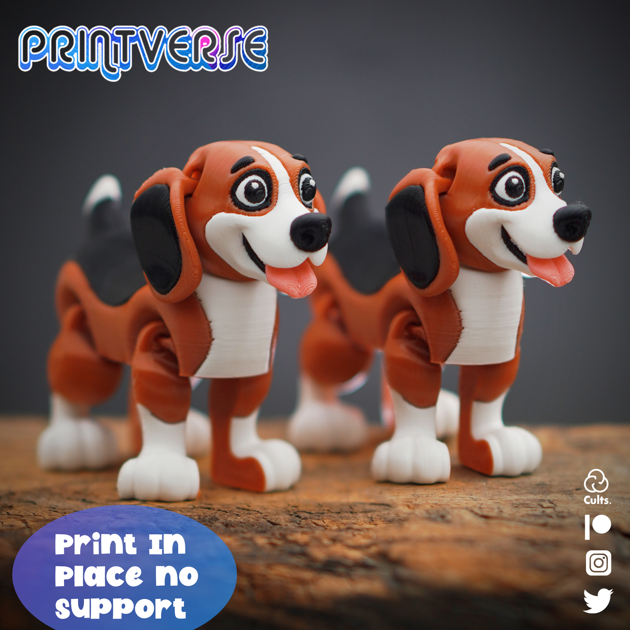 Flexy Print In Place Beagle